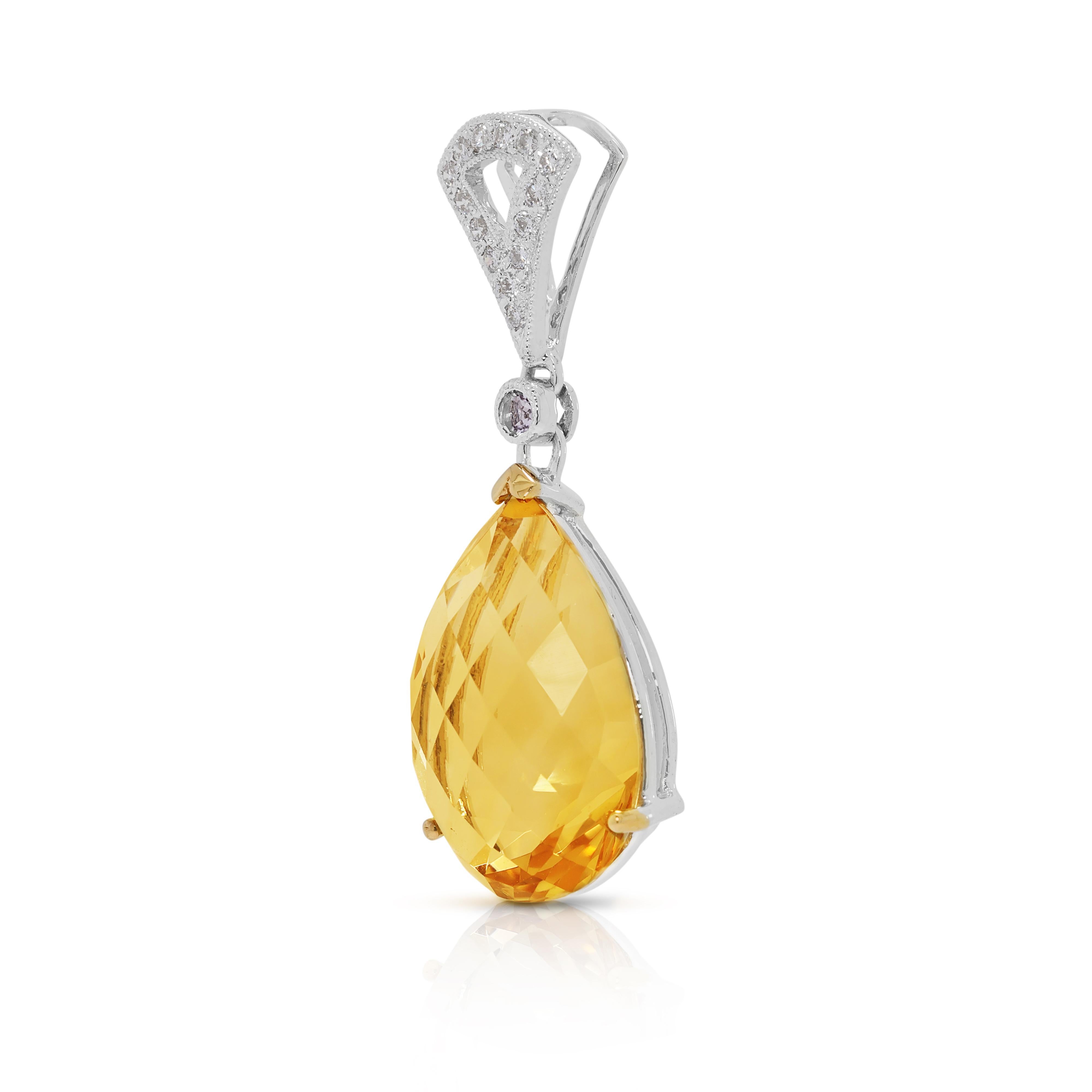 Colgante brillante de citrino, amatista y diamante natural de 8,40 ct en oro blanco de 18 quilates en Nuevo estado para la venta en רמת גן, IL