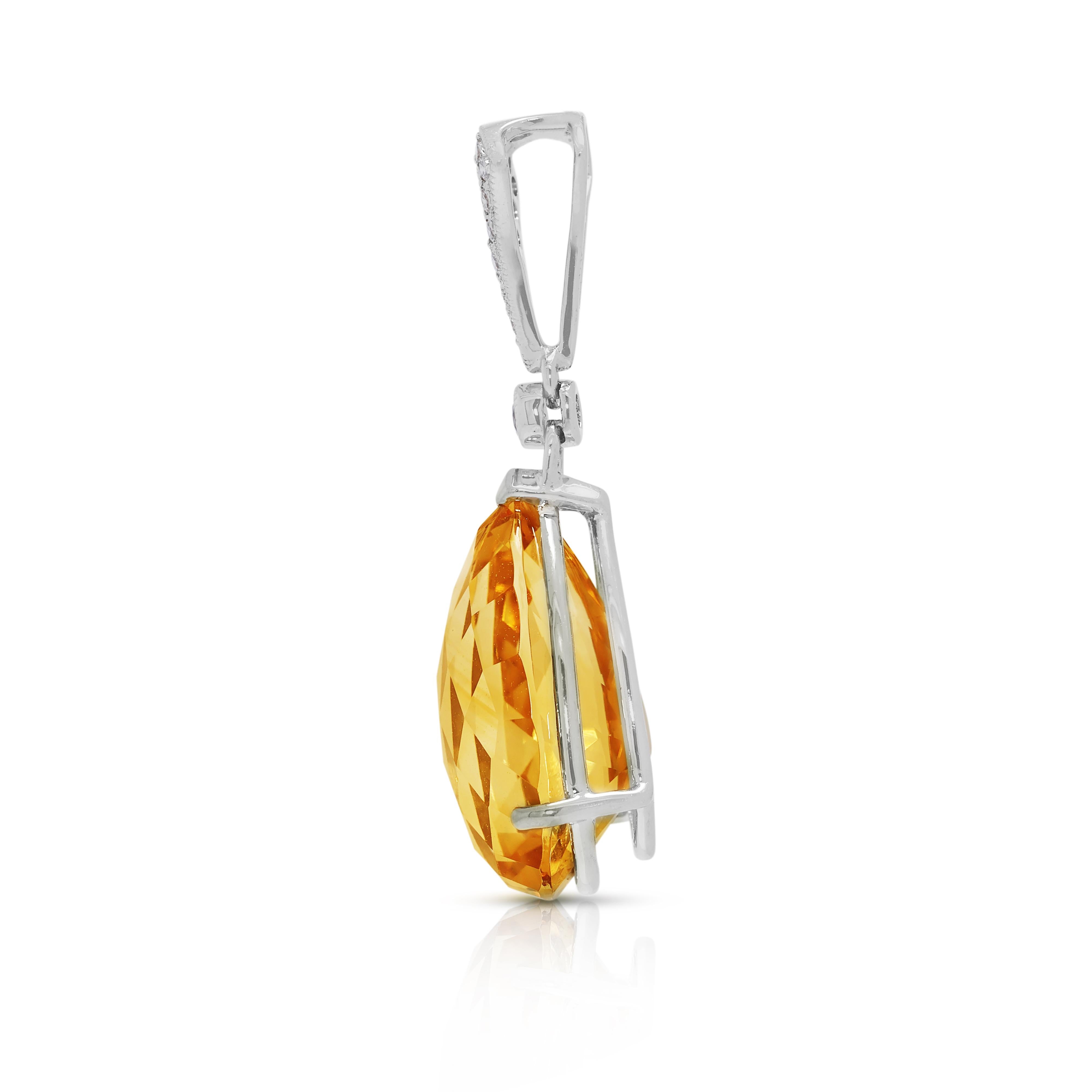 De las mujeres Colgante brillante de citrino, amatista y diamante natural de 8,40 ct en oro blanco de 18 quilates en venta