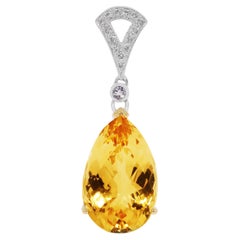 Colgante brillante de citrino, amatista y diamante natural de 8,40 ct en oro blanco de 18 quilates