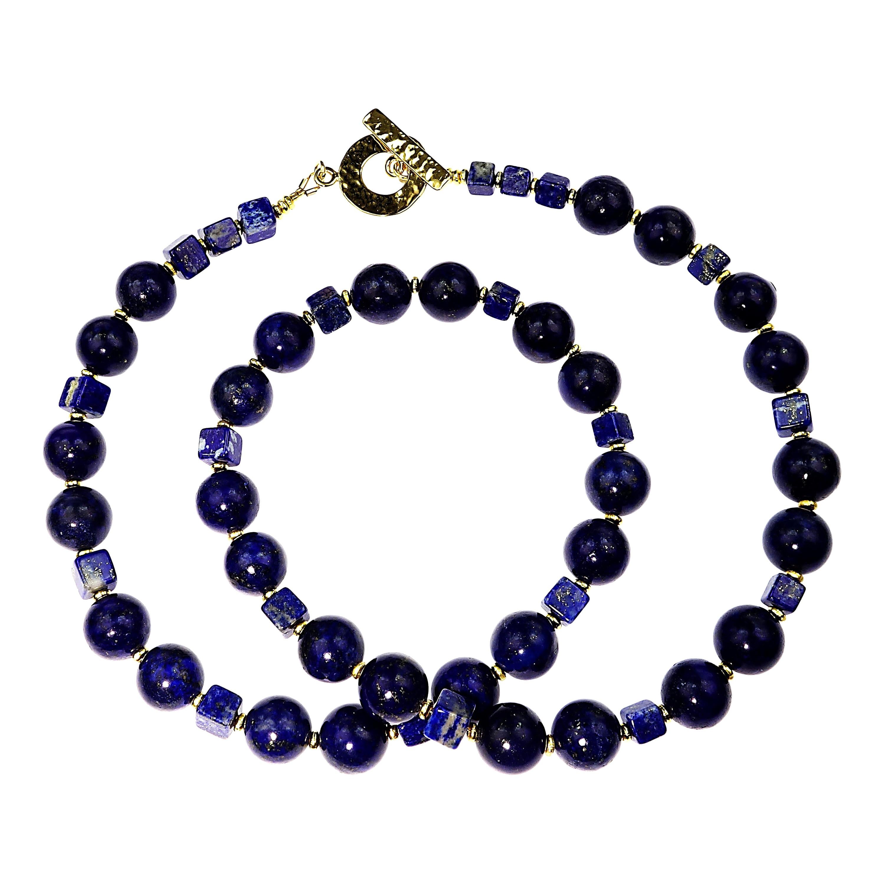 Gemjunky Glowing Blue Lapis Lazuli Necklace In New Condition In Raleigh, NC