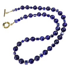 Gemjunky Glowing Blue Lapis Lazuli Necklace