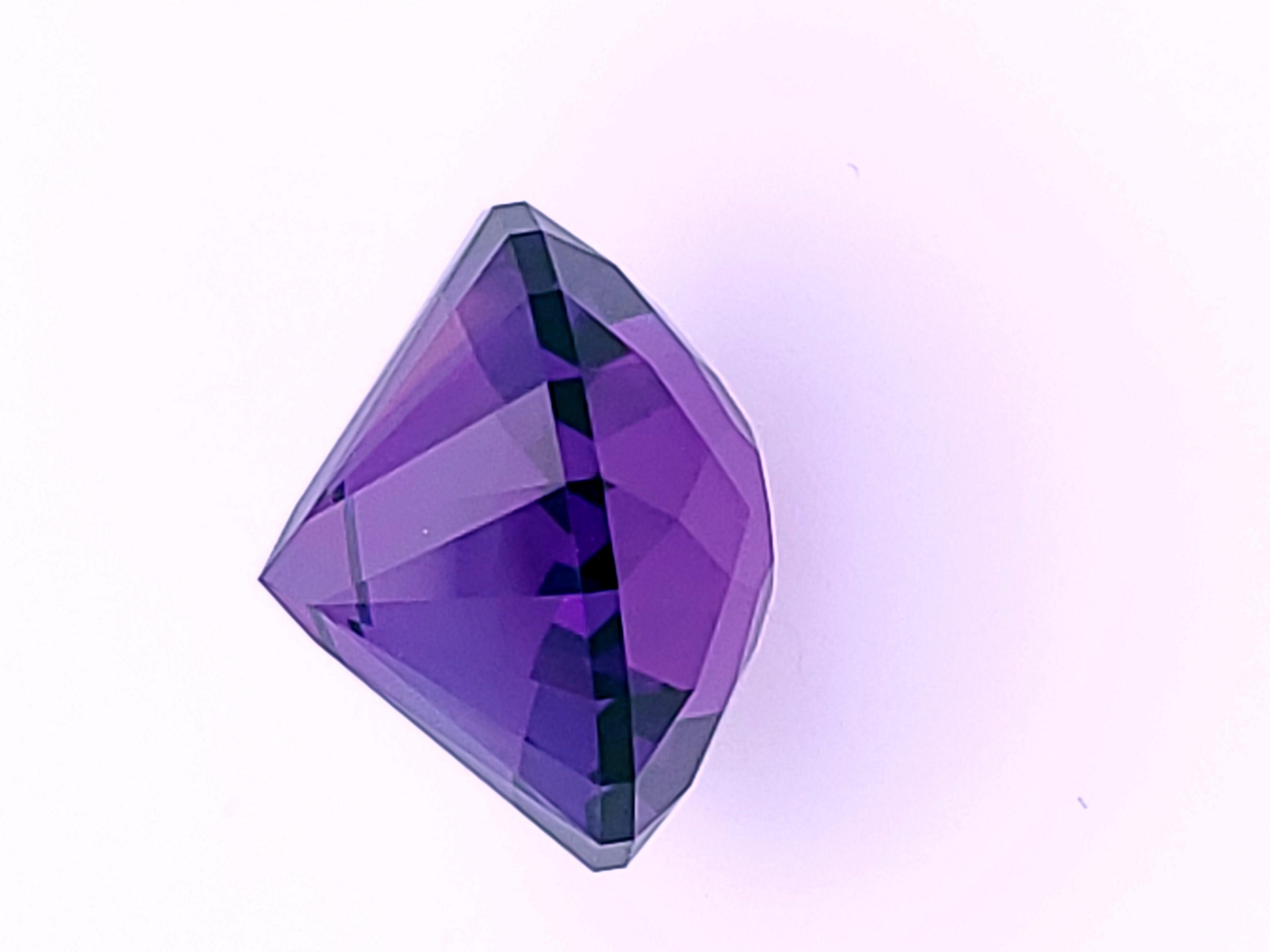 Round Cut Glowing Blue Purple Natural Amethyst Faceted from Our Rough For Sale