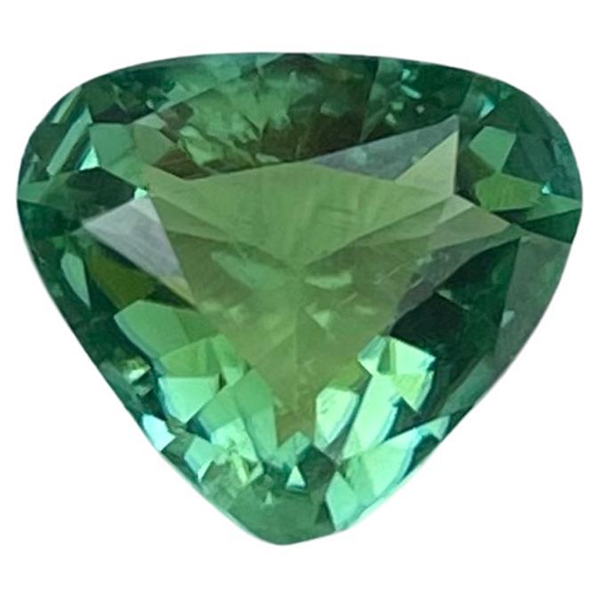 Glowing Mint Green Tourmaline 1.85 carats Trilliant Cut Natural Afghan Gemstone For Sale