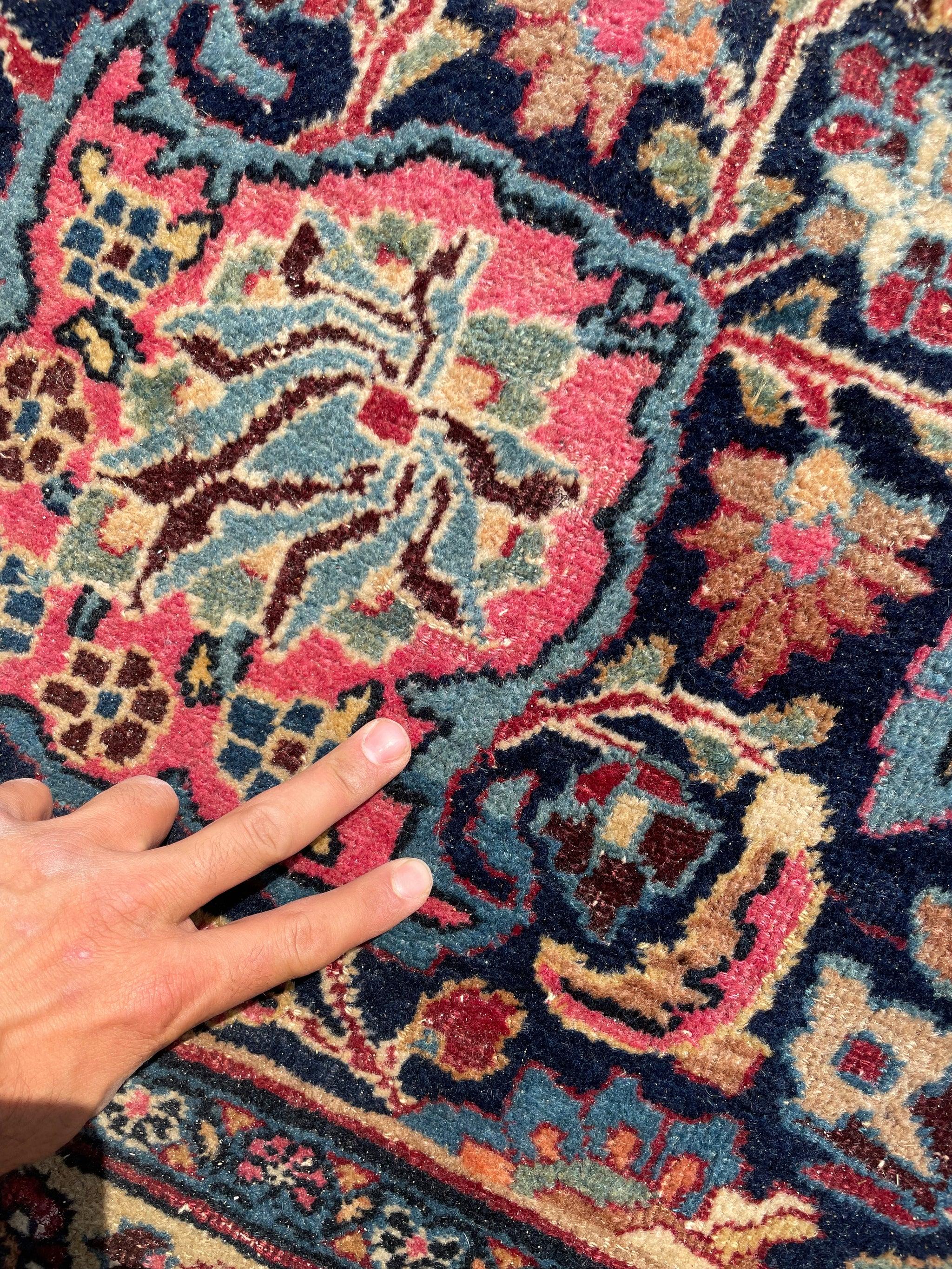 20th Century Glowing Northeast Timeless Antique Rug with Blooming Jewel Flora, c.1940's For Sale