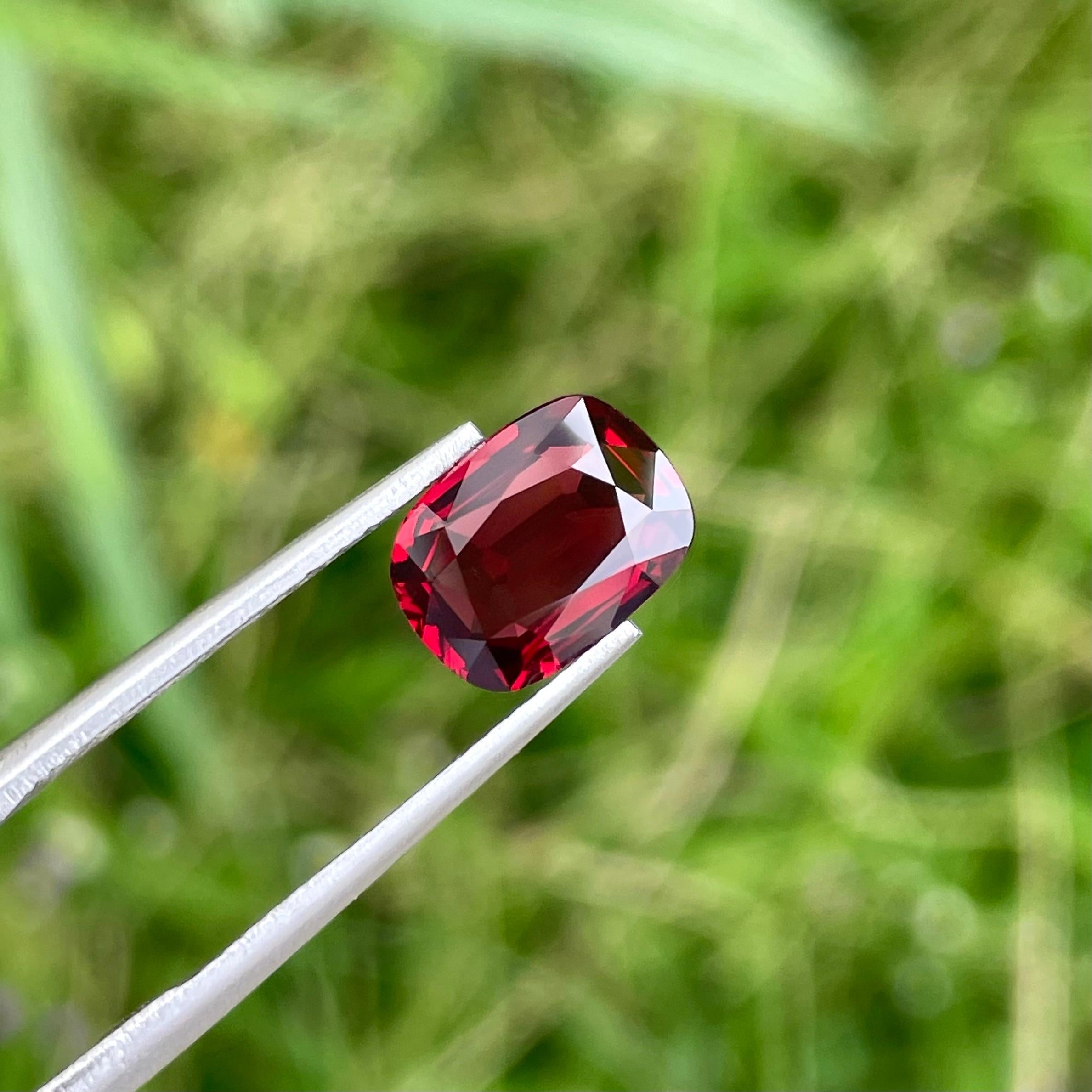 Weight 2.15 carats 
Dimensions 9.4 x 7.0 x 3.6 mm
Treatment None 
Origin Burma 
Clarity Eye Clean 
Shape Cushion 
Cut Fancy Cushion 



Discover the captivating allure of this Cushion Cut Red Burmese Spinel, a natural loose gemstone weighing 2.15