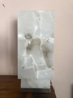 Glowing Sculptural Mid-Century Modern Square Columnar Table Lamp