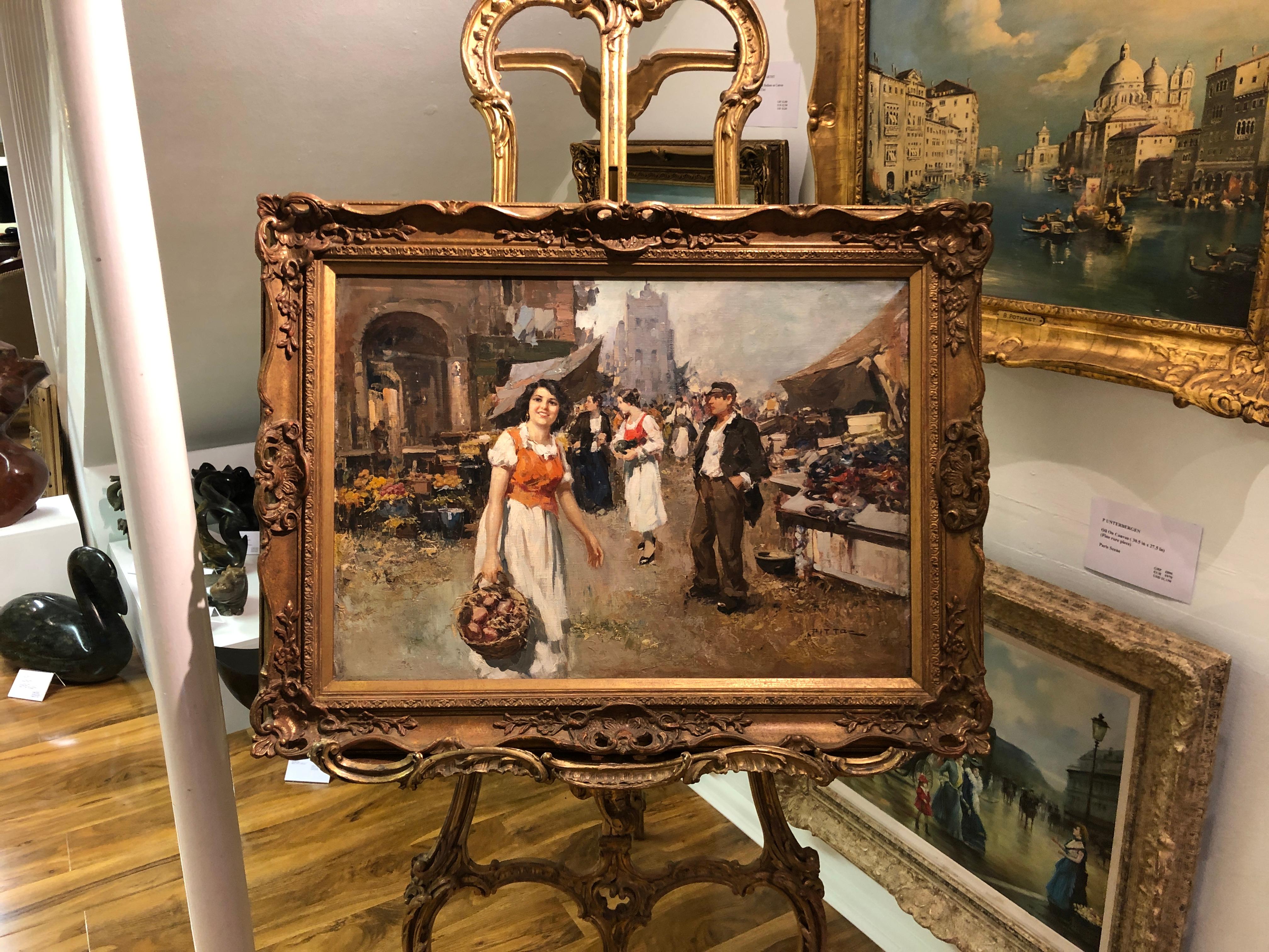 FINE Original By Giuseppe Pitto (1859-1928) 19th Century OLD MASTER OIL PAINTING For Sale 6