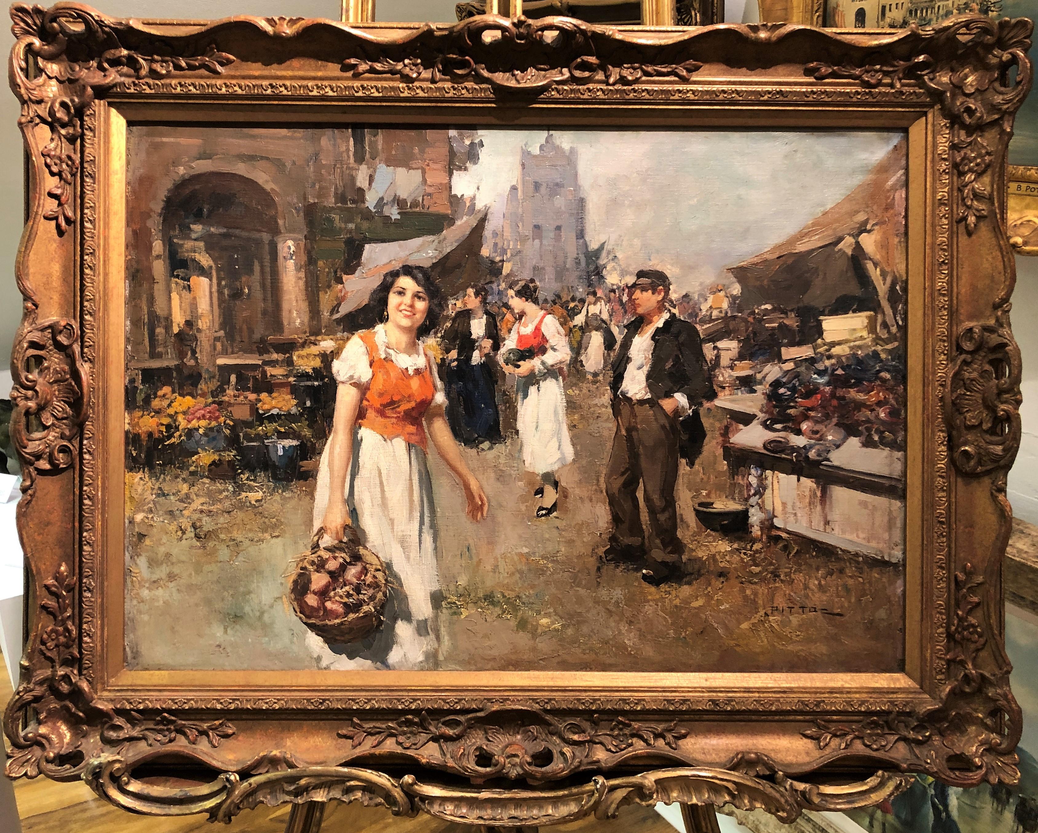 FINE Original By Giuseppe Pitto (1859-1928) 19th Century OLD MASTER OIL PAINTING For Sale 10