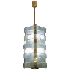 Glustin Luminaires Creation Brass Lanterns with Murano Ribbons