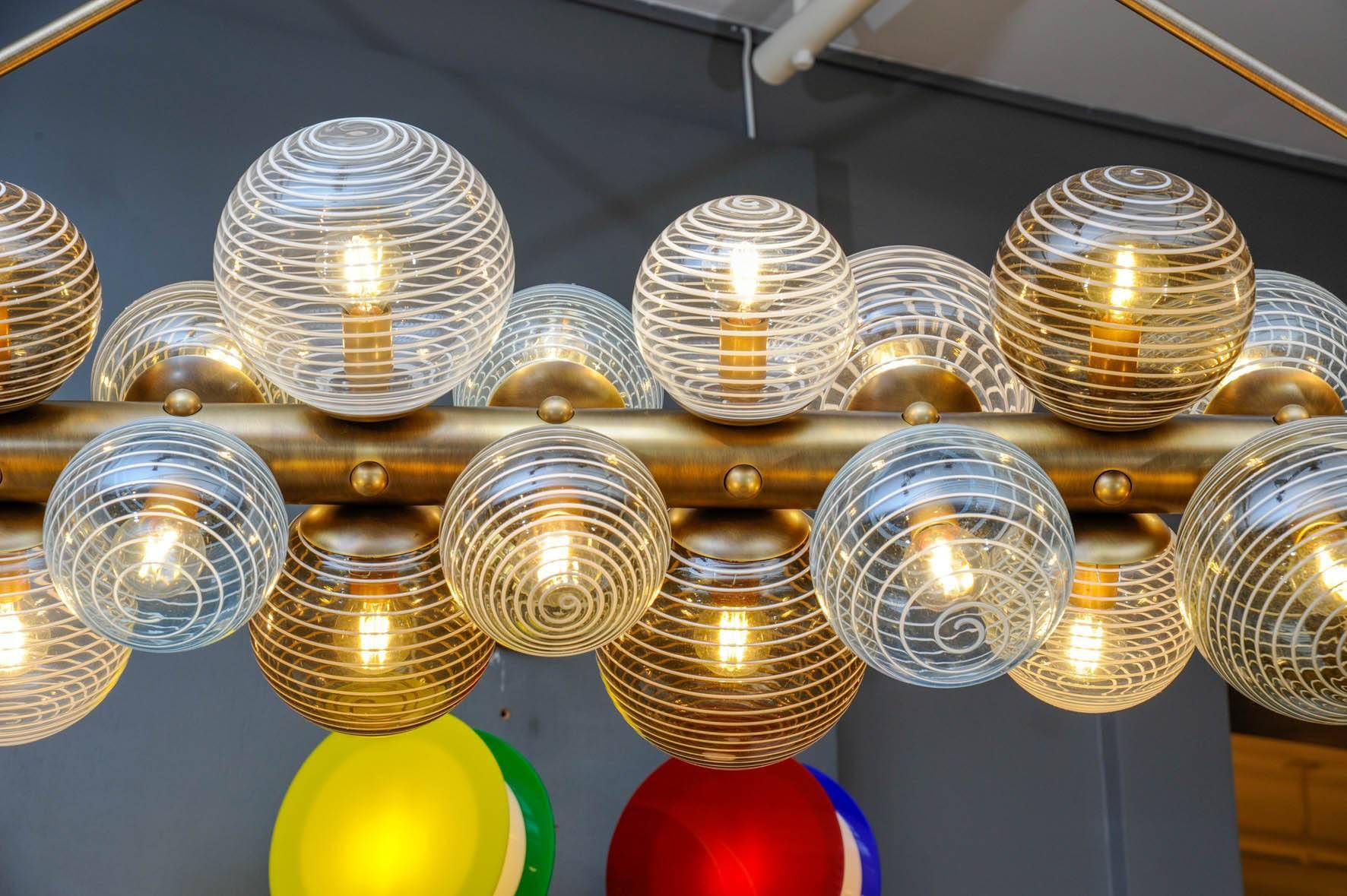 Modern Glustin Luminaires Creation Line Chandelier with Murano Glass Globes