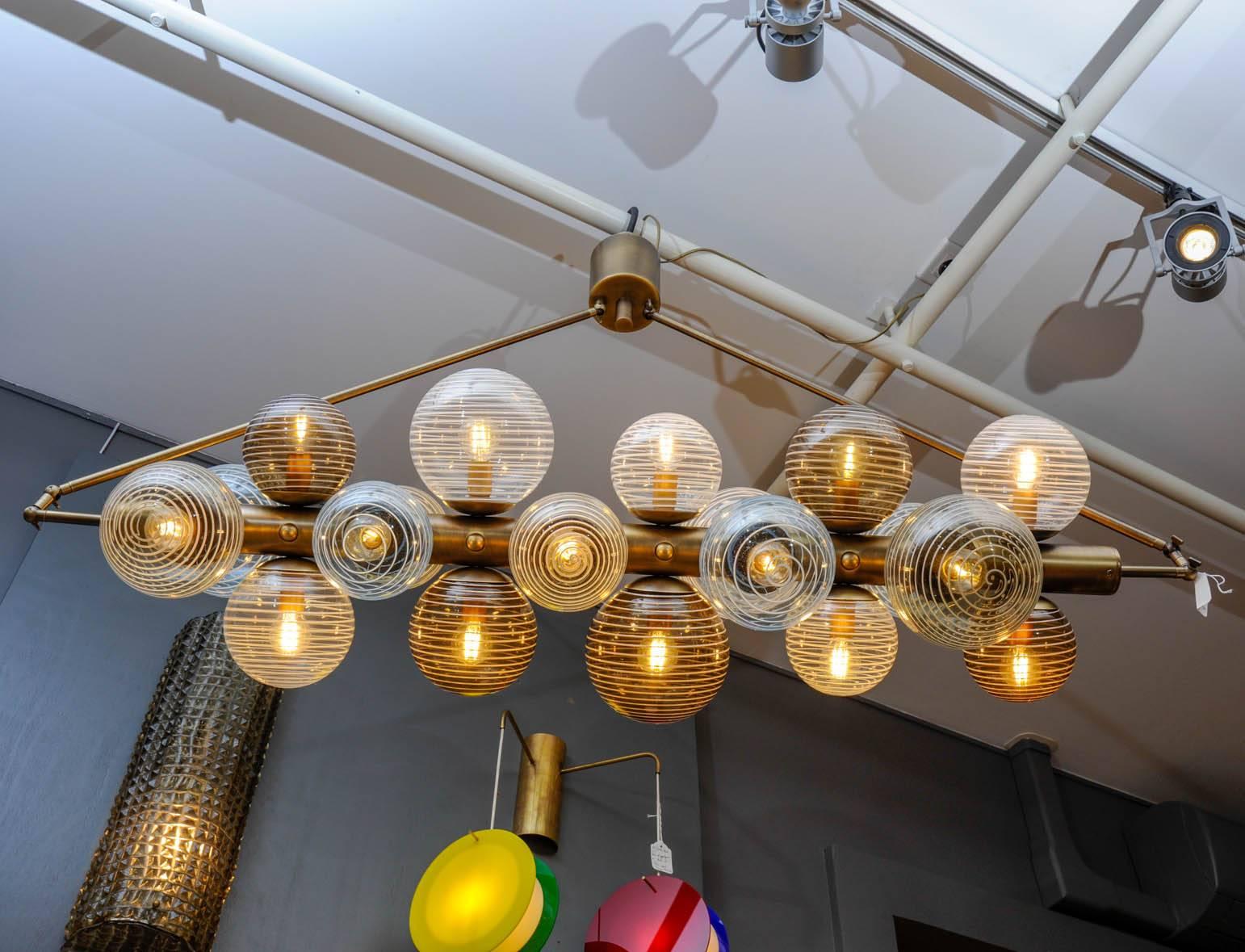 Contemporary Glustin Luminaires Creation Line Chandelier with Murano Glass Globes