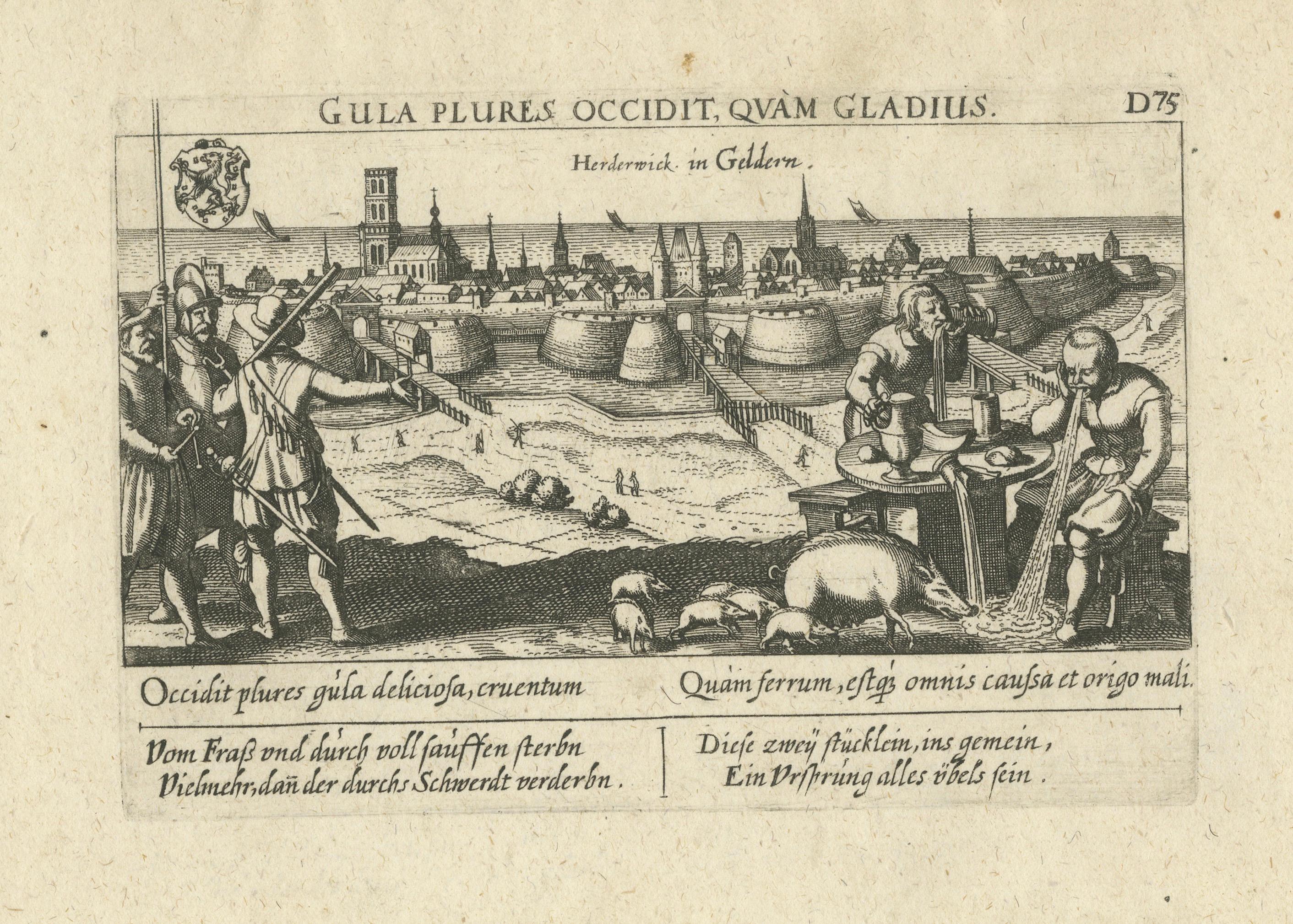 Gluttony Kills More Than the Sword, Harderwijk Engraving, c.1625