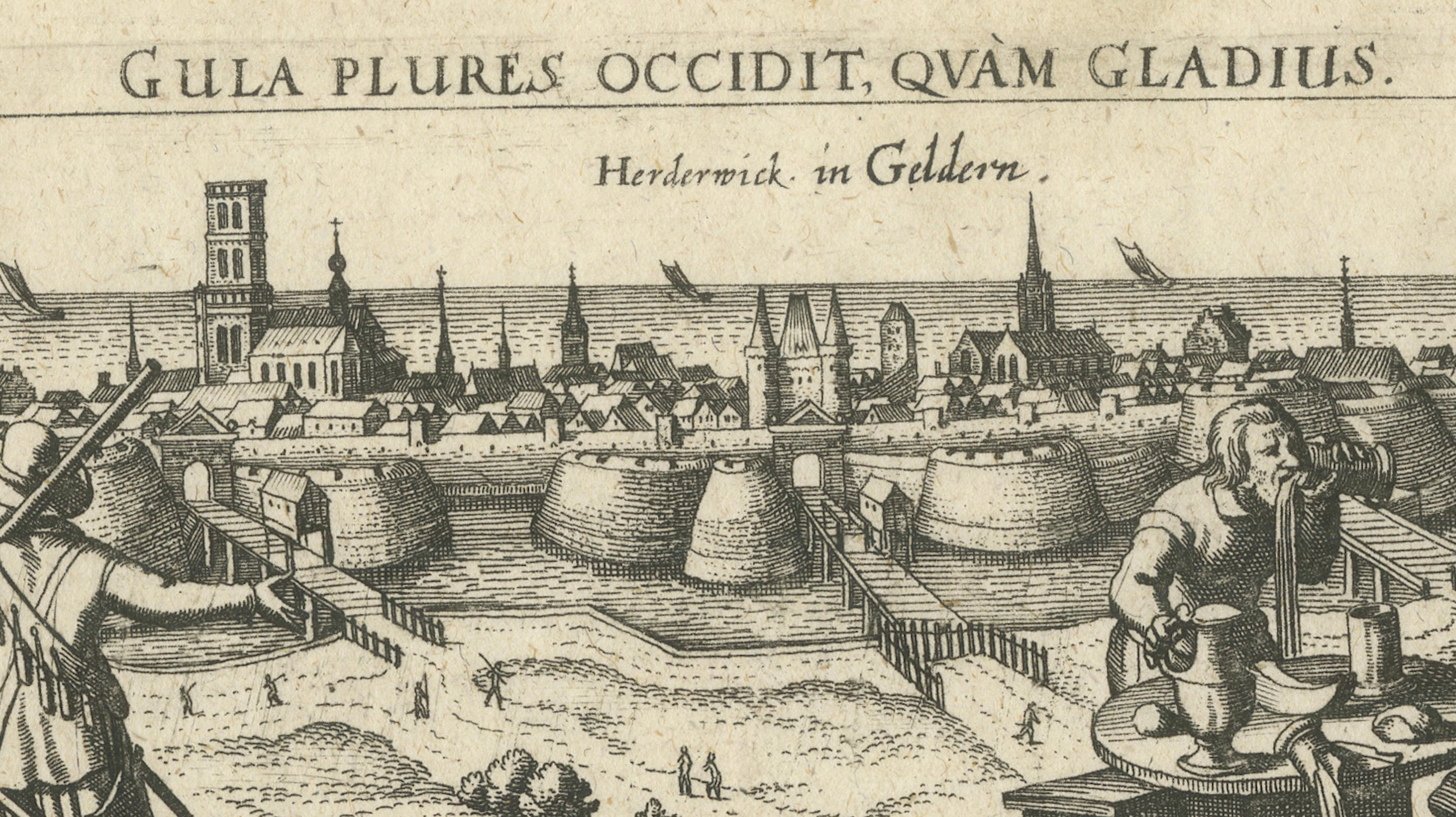 Gluttony Kills More Than the Sword, Harderwijk Engraving, c.1625