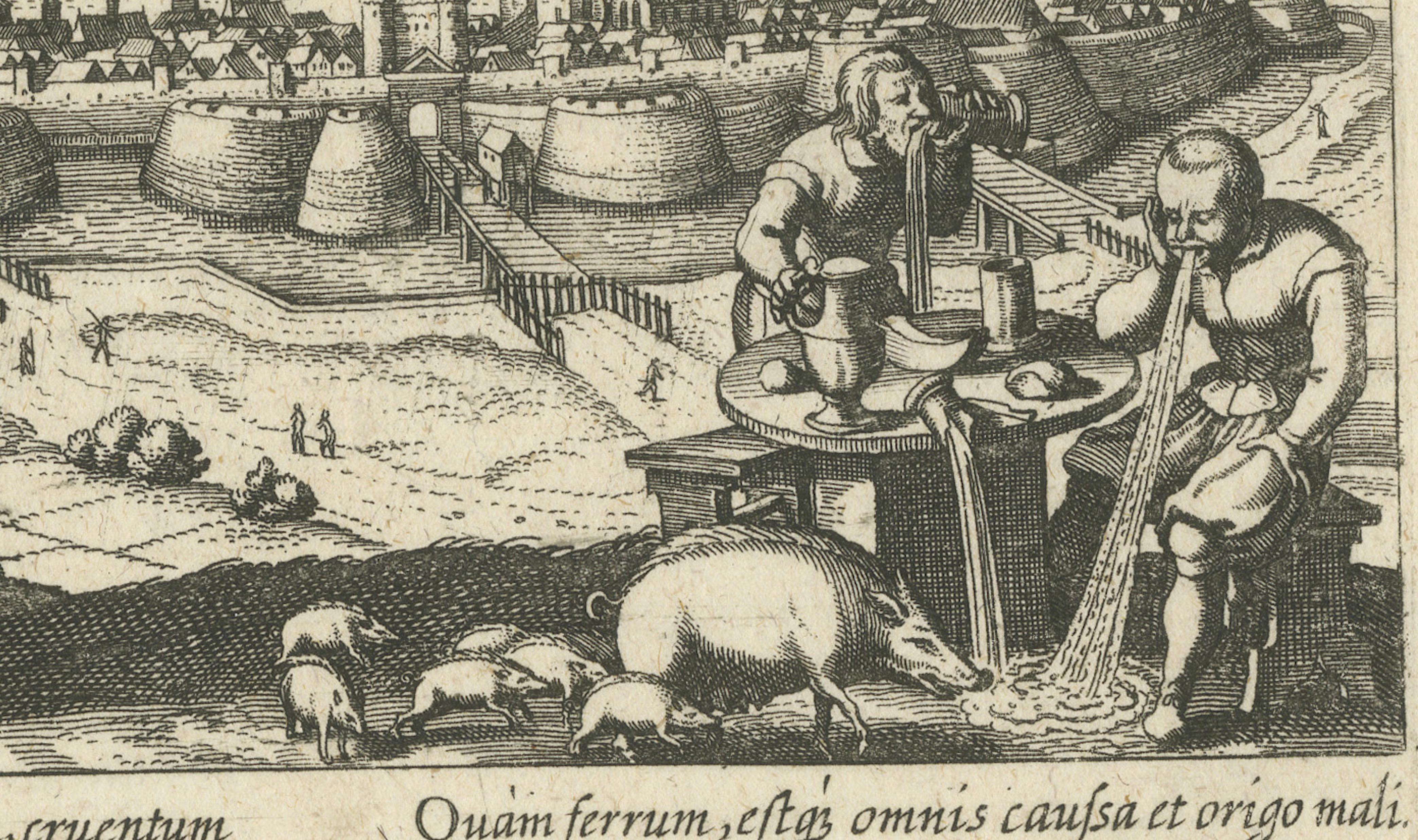 Gluttony Kills More Than the Sword, Harderwijk Engraving, c.1625
