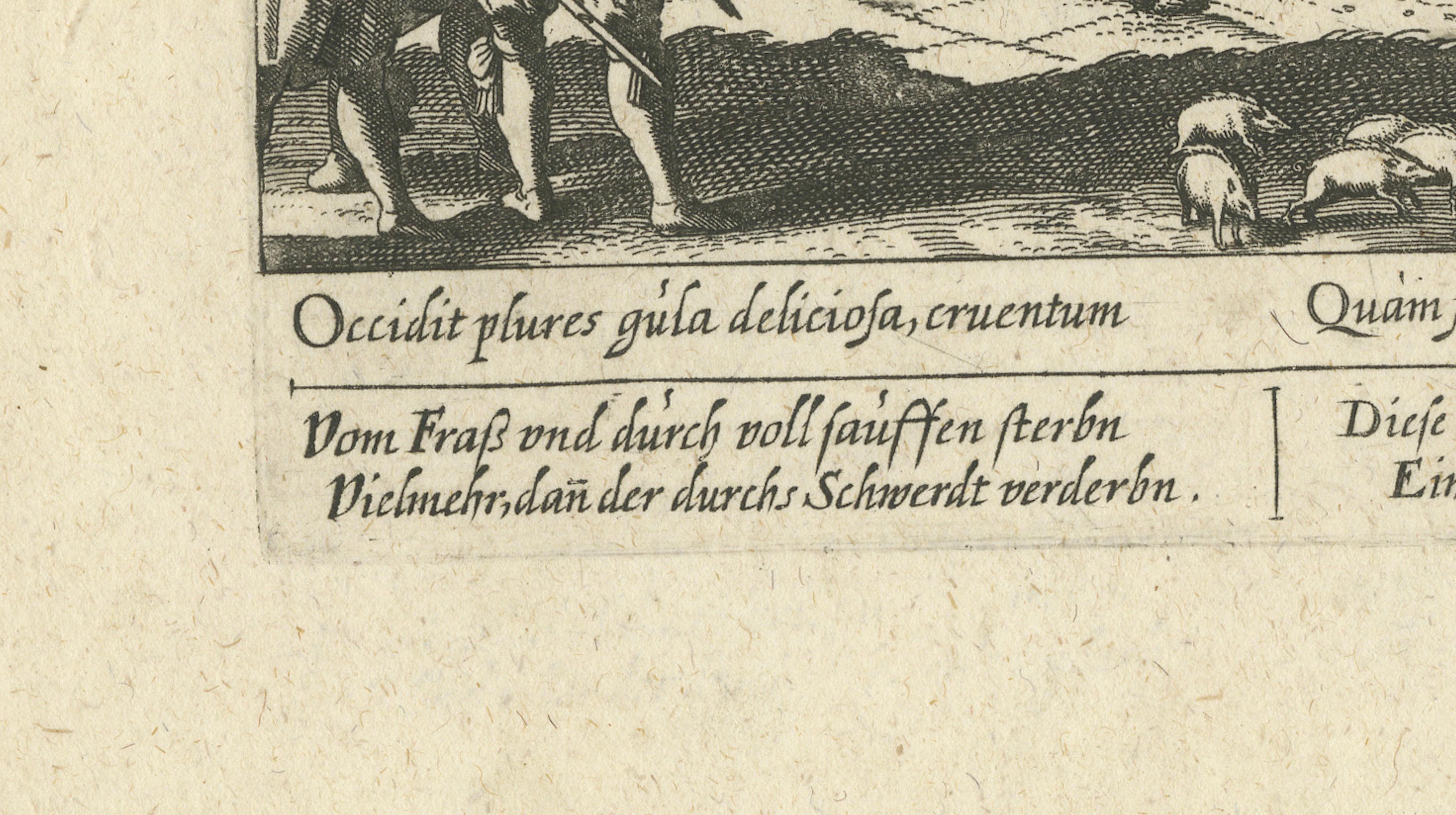 Gluttony Kills More Than the Sword, Harderwijk Engraving, c.1625