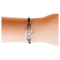 Orologio da donna Art Deco Glycine in oro rosa 14Ktn con quadrante originale degli anni '40 circa