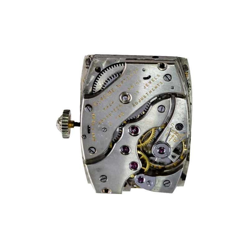 Glycine 18kt. White Gold Art Deco High Grade Hand Made Watch, circa 1930's For Sale 10