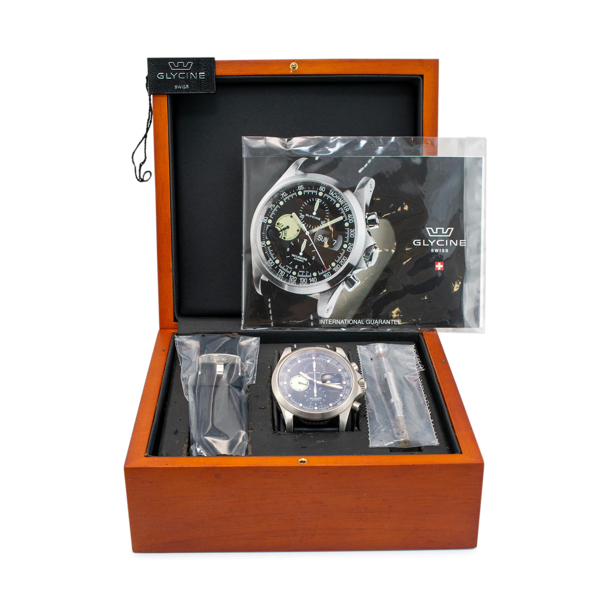 Glycine Incursore 46MM 3867 Day Date Edelstahl Herrenuhr 4