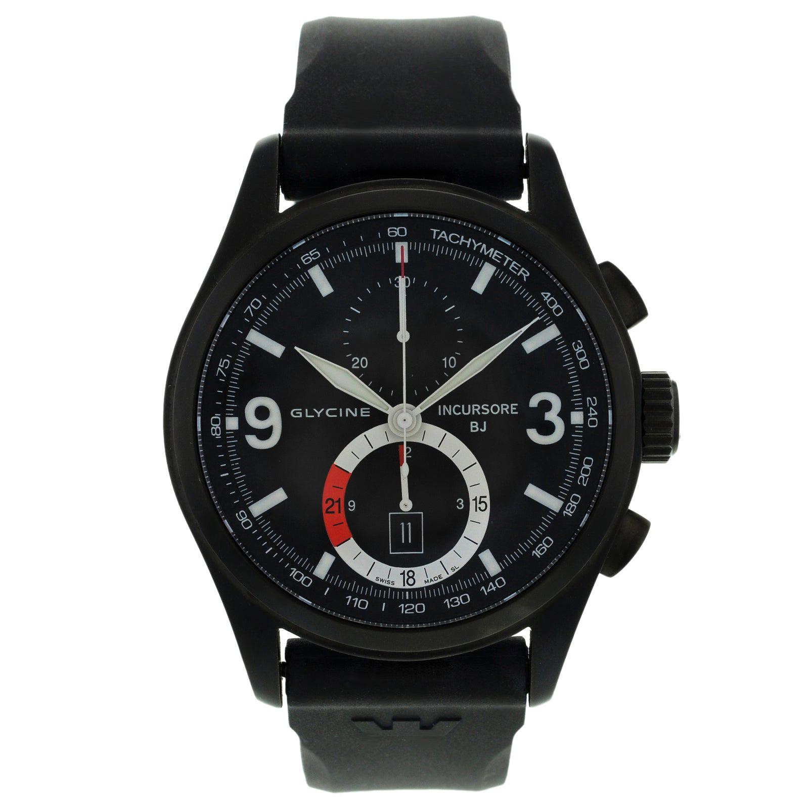 Glycine Incursore Black Jack Montre automatique en acier pour hommes 3871-99-D9