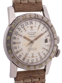 Glycine stainless steel Airman Turler Automatic Wristwatch, circa 1954 - 1955