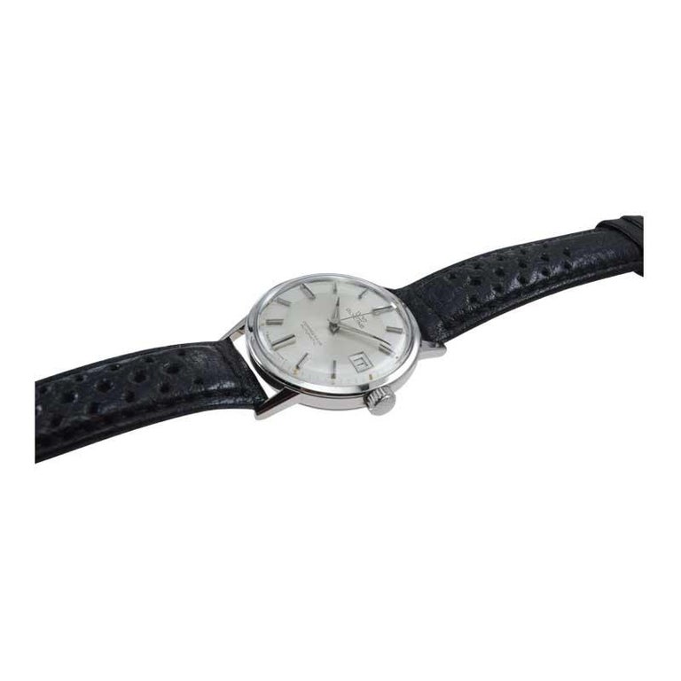 Glycine Stainless Steel Date Automatic Watch, circa 1950s For Sale 2