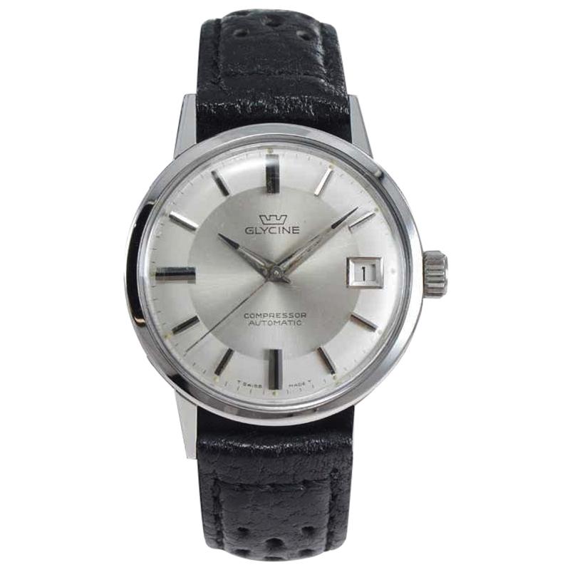 Glycine Stainless Steel Date Automatic Watch, circa 1950s