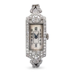 Glycine Watch Co Art Deco Platinum 4.03tcw Diamond Women's Watch