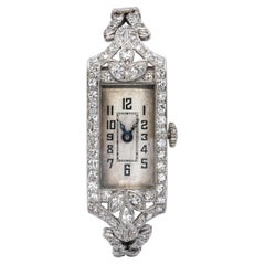 Glycine Watch Co Art Deco Platinum 4.03tcw Diamond Women's Watch