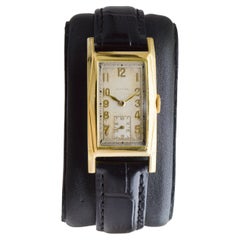 Glycine Yellow Gold Filled Art Deco Watch circa 1930's Original Dial
