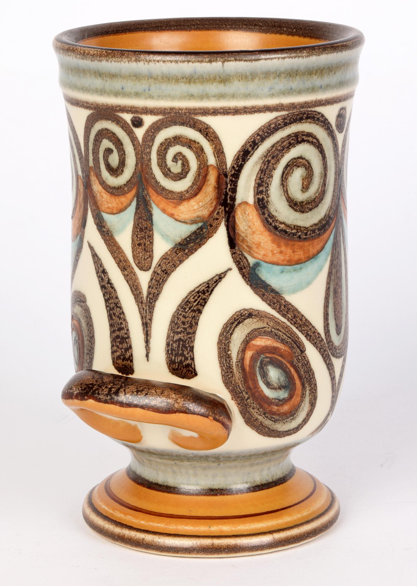 English Glyn Colledge Langley Pottery Soraya Pattern Vase For Sale