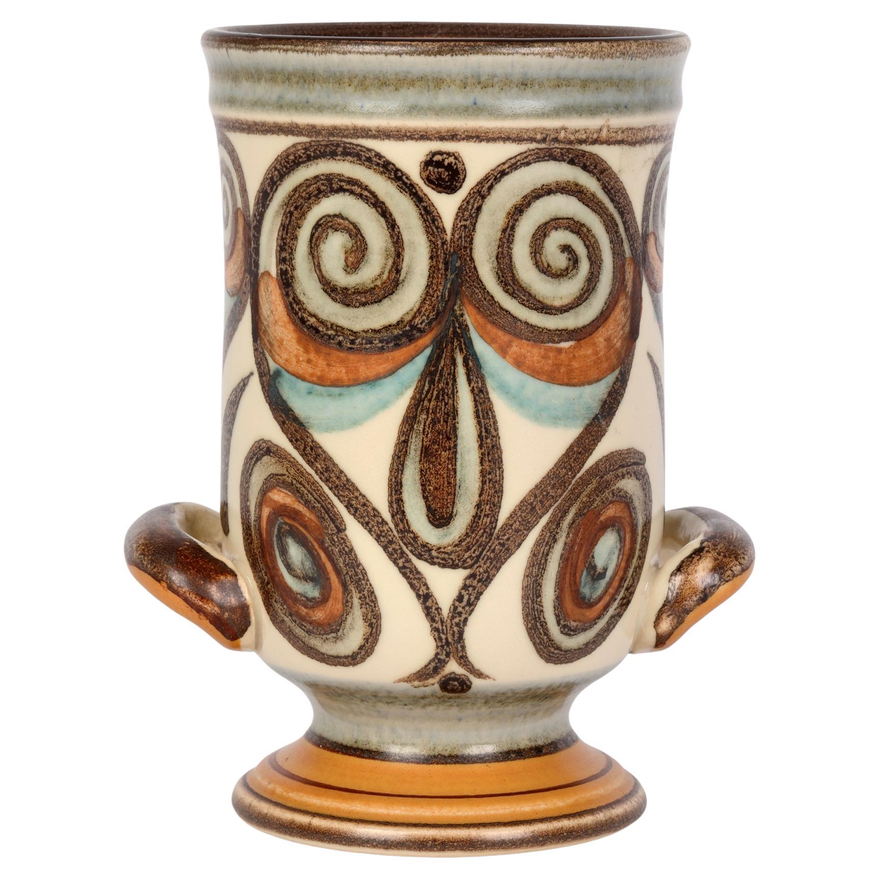 Glyn Colledge Langley Pottery Soraya Pattern Vase For Sale
