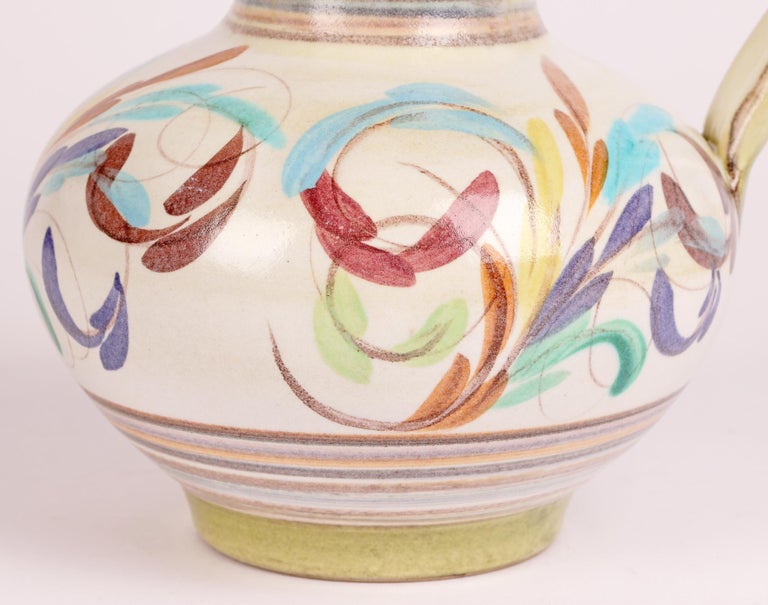Mid-Century Modern Glyn Colledge Mid-Century Floral Pattern Denby Art Pottery Jug For Sale
