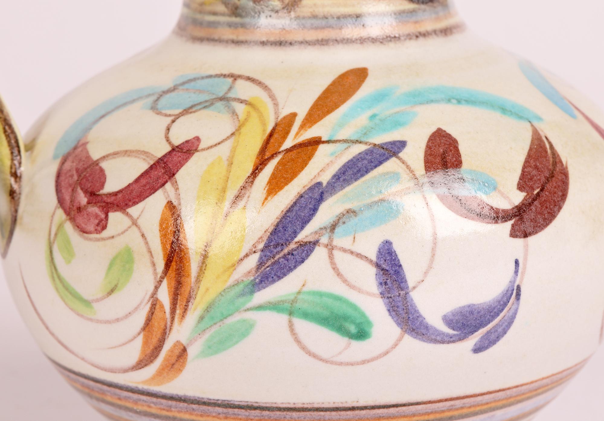 Glyn Colledge Mid-Century Floral Pattern Denby Art Pottery Jug In Good Condition For Sale In Bishop's Stortford, Hertfordshire