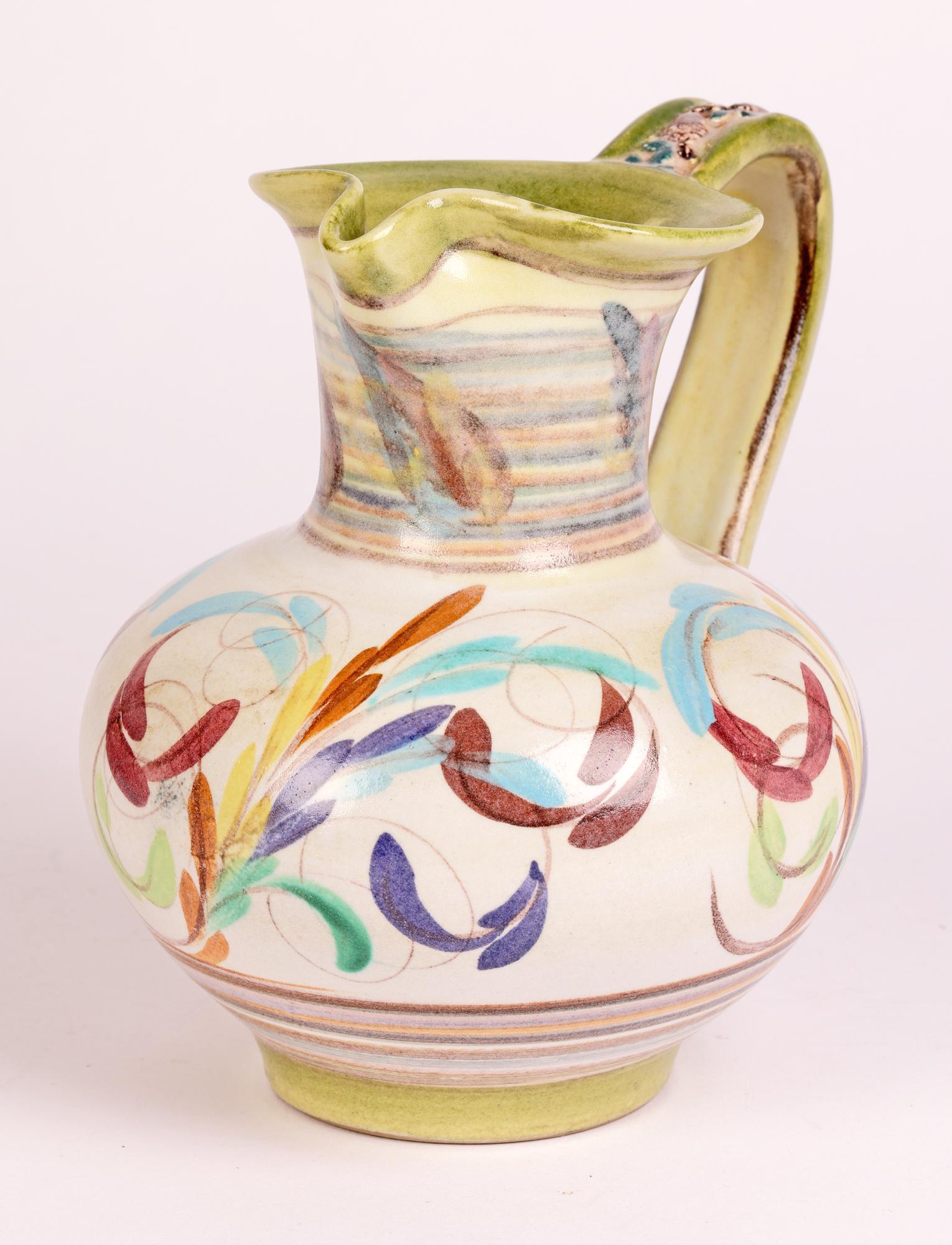Grès porcellanato Brocca in ceramica artistica Denby con motivo floreale di Glyn Colledge della metà del secolo scorso in vendita