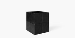 Ben Soleimani Glyn Leather Wastebasket - Carbon