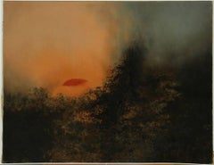 Glyn Morgan (1926-2015) - Contemporary Welsh Abstract Oil, Mist over Treetops