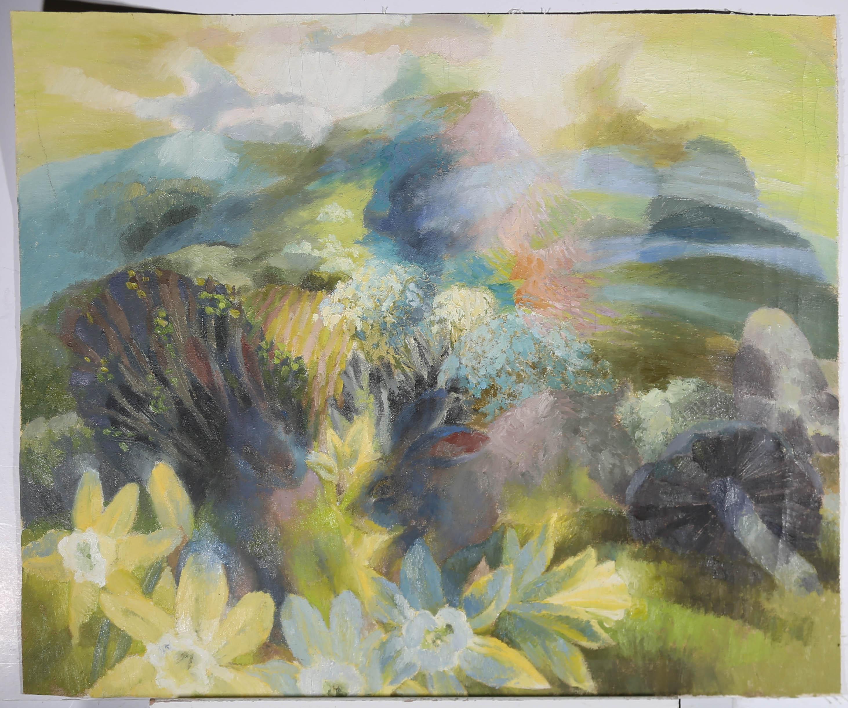 Glyn Morgan (1926-2015) - Gran óleo contemporáneo, Brisa de primavera 2