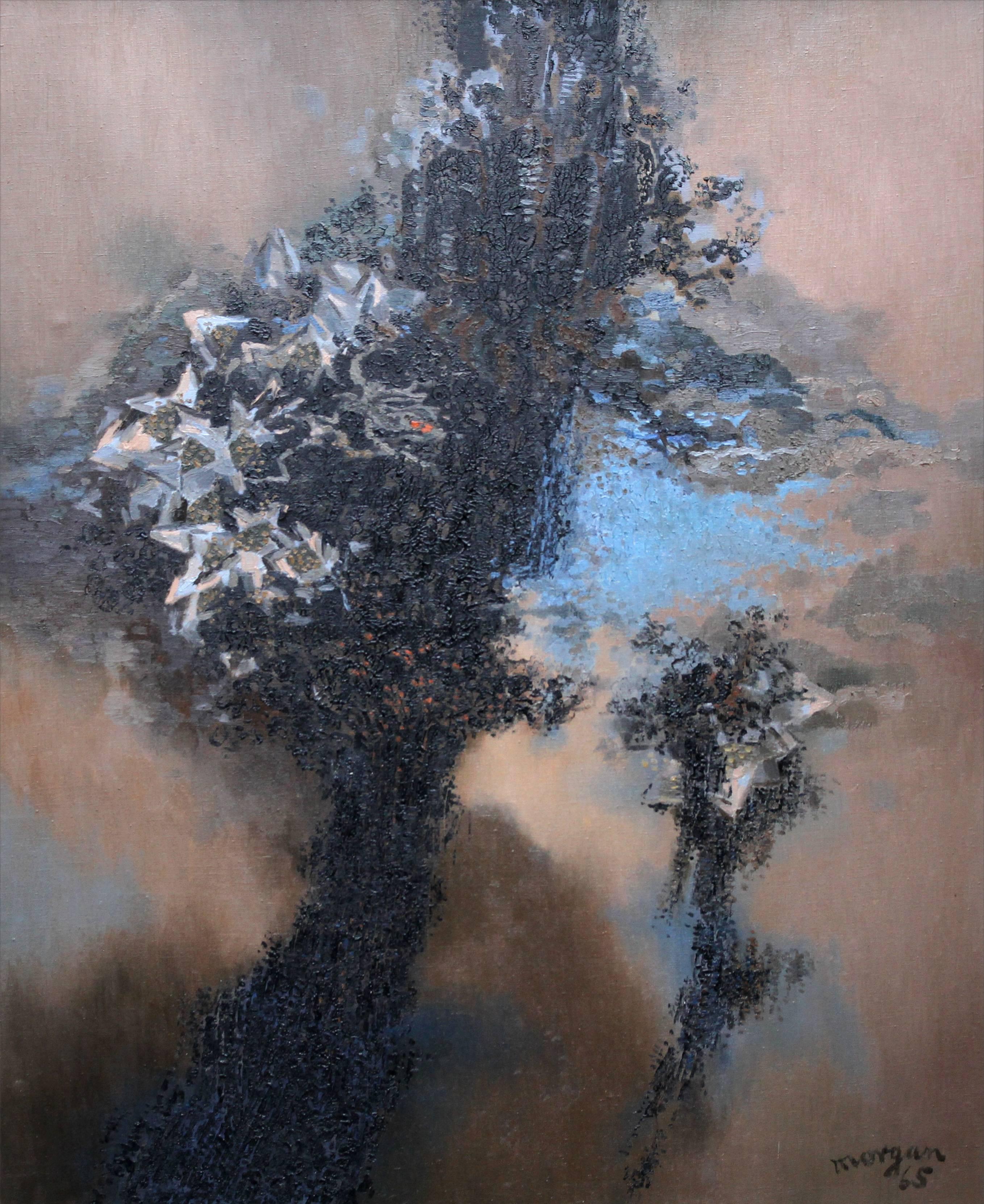 Glyn Morgan God Of Winter Plants Welsh 60s Abstract Art Oil