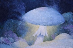 Magic Mushroom in a Landscape - Welsh Post Impressionist art oil painting