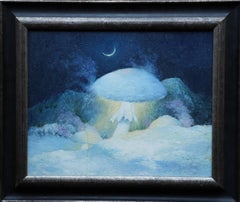 Magic Mushroom in a Landscape - Welsh Post Impressionist art oil painting