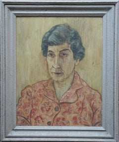 Portrait of Nellie - Welsh Post Impressionist 1950
s art oil painting exh label