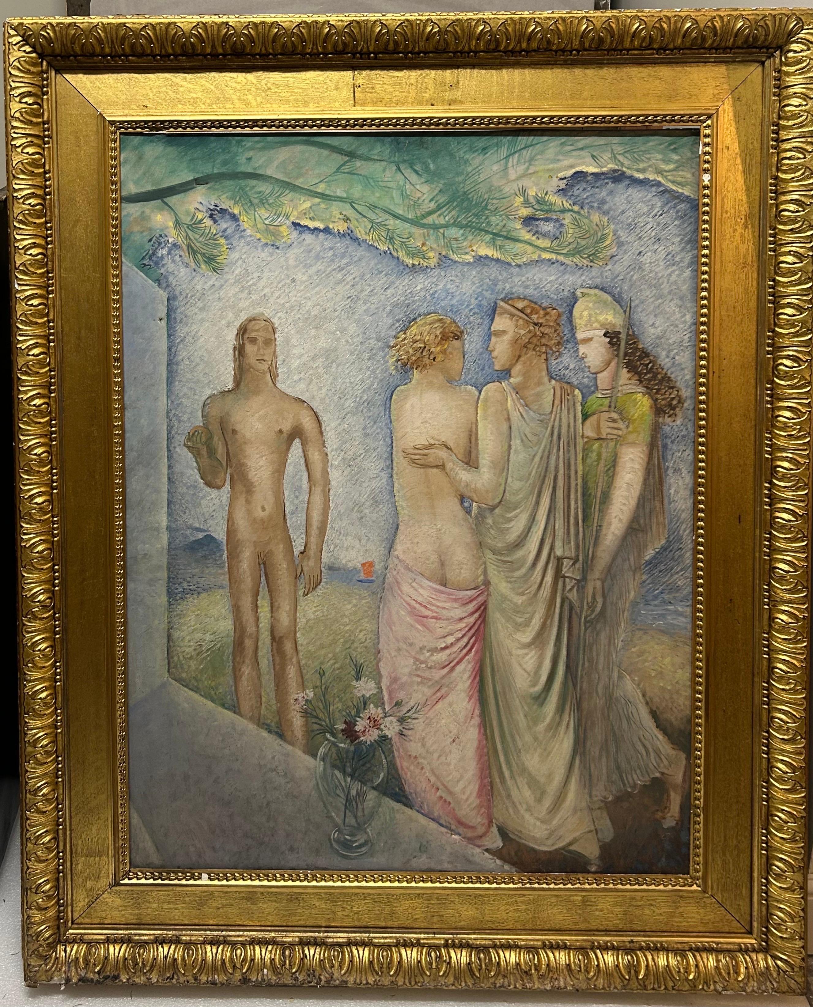The Judgement of Paris, Oil on Canvas, Signed, 1920s, Gilt Frame