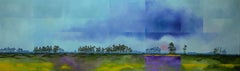 A Long Break in Suffolk - contemporary landscape countryside fields oil painting