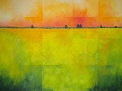 Fruit Salad Sunset - Colourful Contemporary Rural Landscape: Oil on Canvas