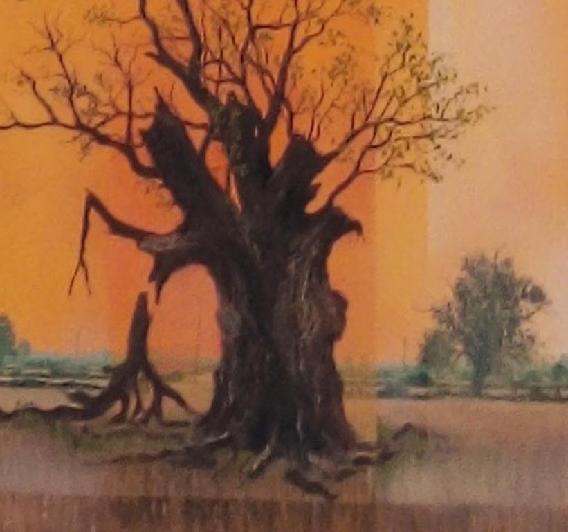 The Grandest of Old Men - Tree in Rural Landscape: Oil on Canvas - Painting by Glynne James