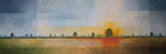 This Beautiful Land - experimental orange landscape painting oil canvas 