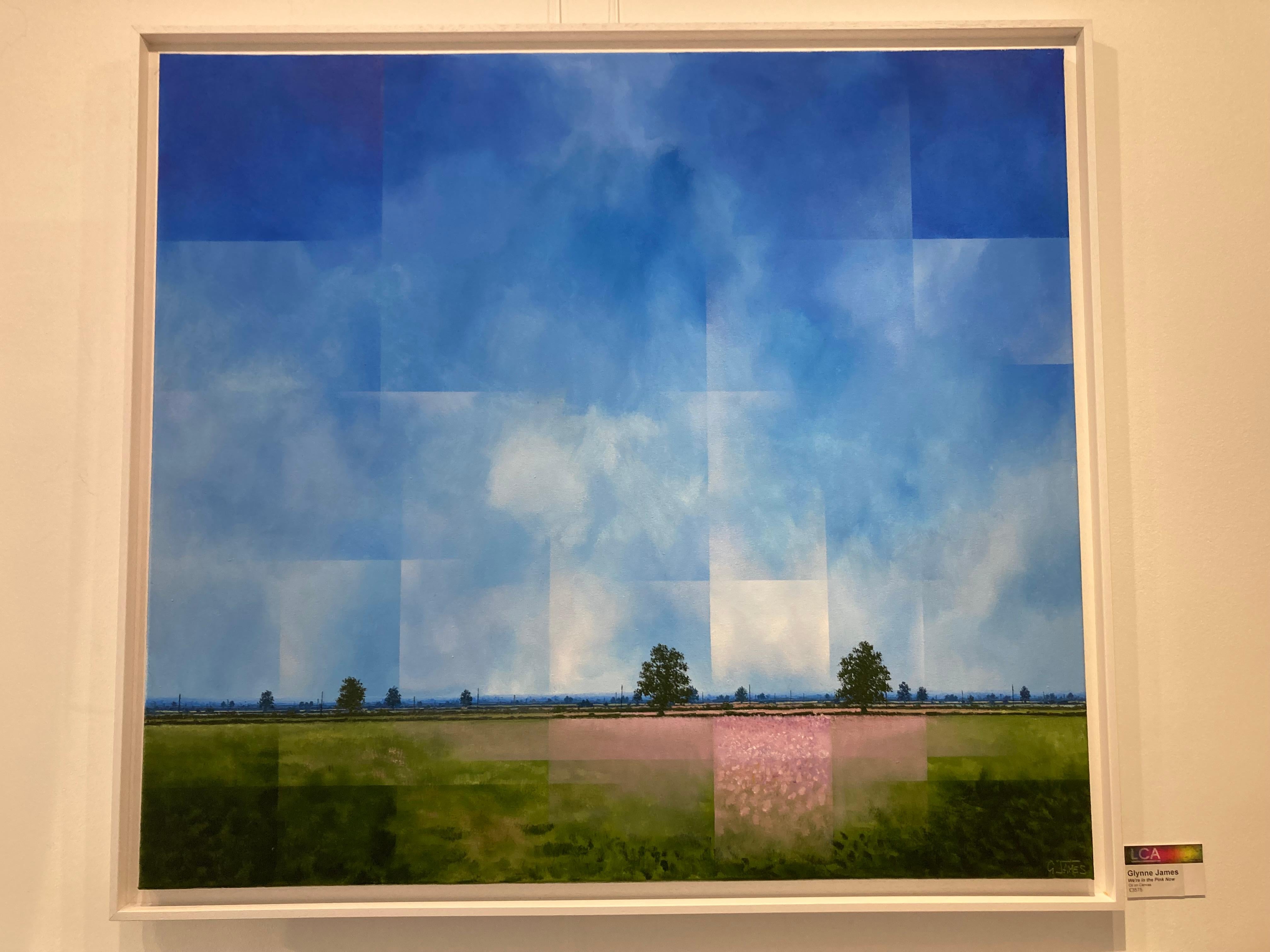 Working with oil paint on canvas of all different shapes and sizes, Glynne James is inspired by the Lincolnshire fenland that he has come to call home.  His unique style is comprised of multiple squares and rectangles, each acting as a ‘window’ to