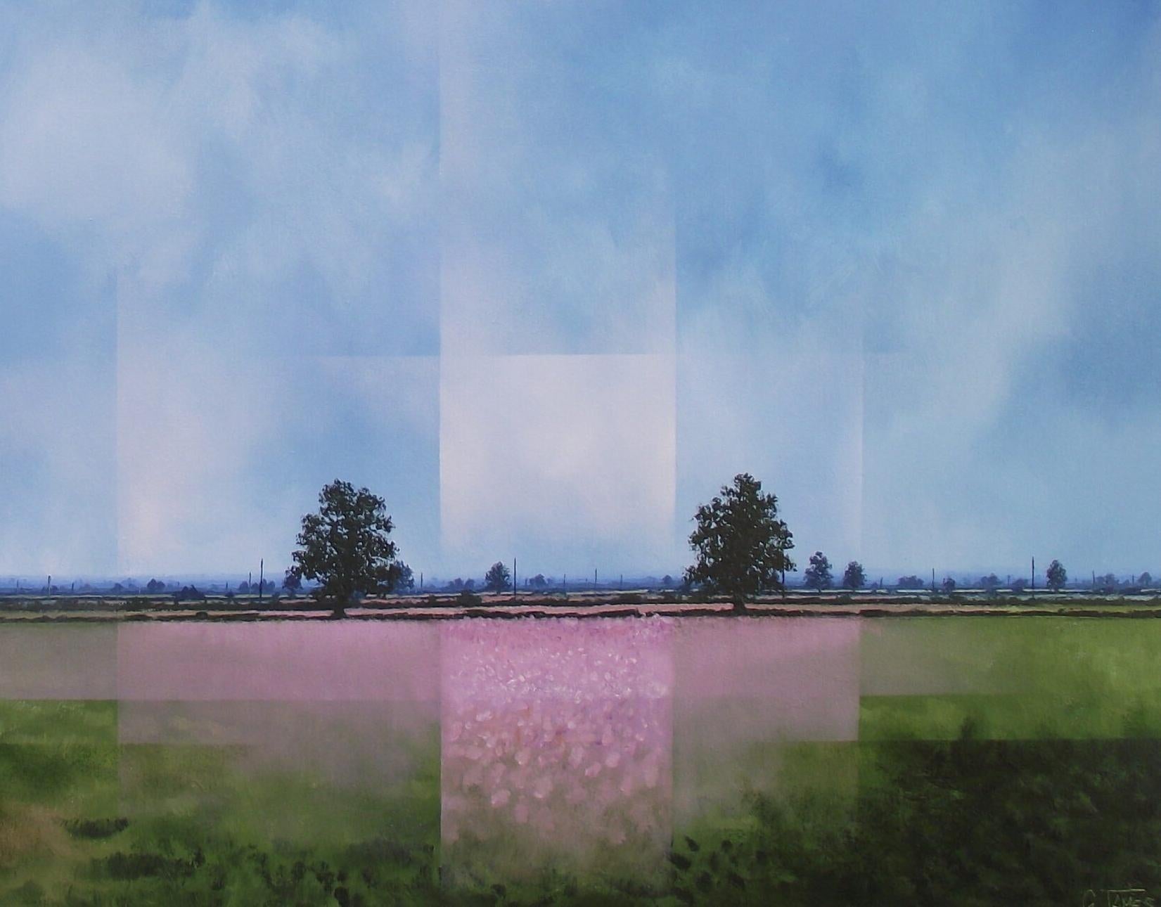 We're in the Pink Now - English Countryside/Landscape: Oil on Canvas - Painting by Glynne James