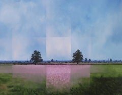 We're in the Pink Now - English Countryside/Landscape: Oil on Canvas