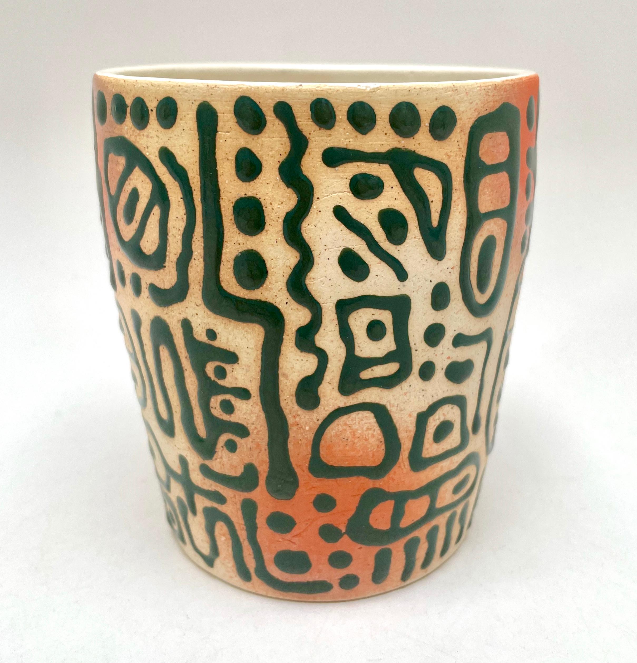 Modern Glyph Tumbler, Handmade and Food Safe, by Artist Stef Duffy For Sale